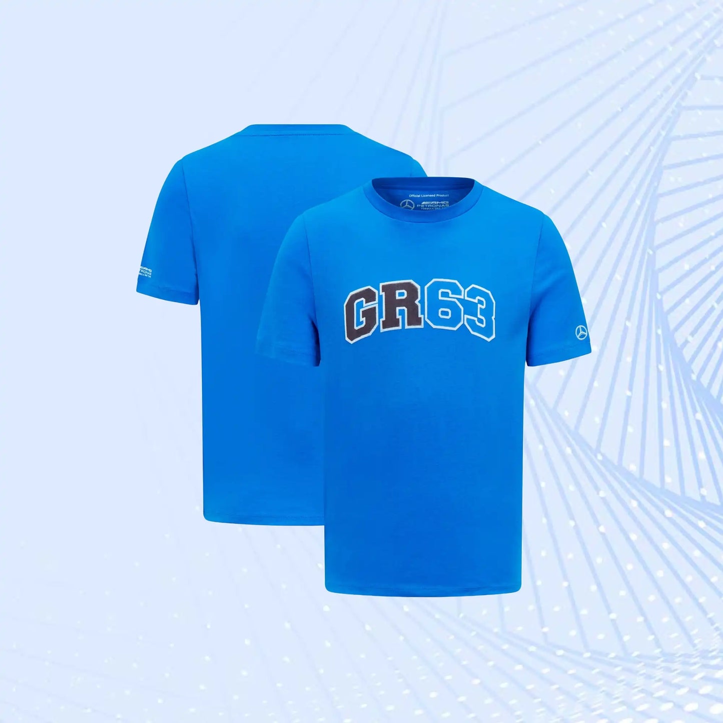F1 George Russell 63 Mercedes AMG Petronas Formula 1 T-Shirt - Blue