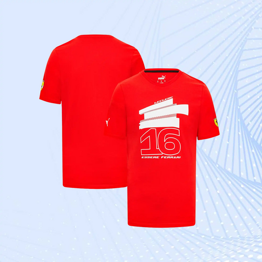 Charles Leclerc F1 Team Scuderia Ferrari Puma Driver T-Shirt - Red