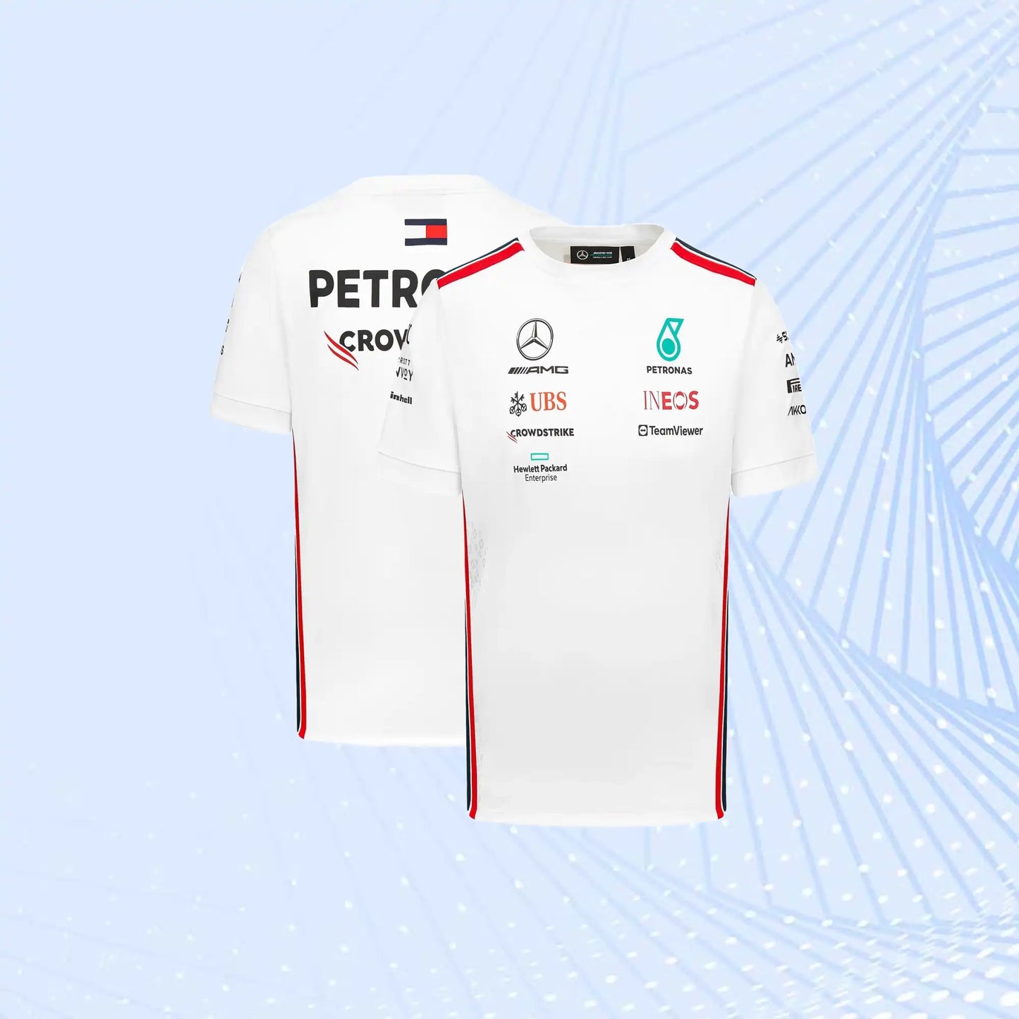 New 2023 Mercedes AMG Petronas F1 Team Driver T-Shirt - White