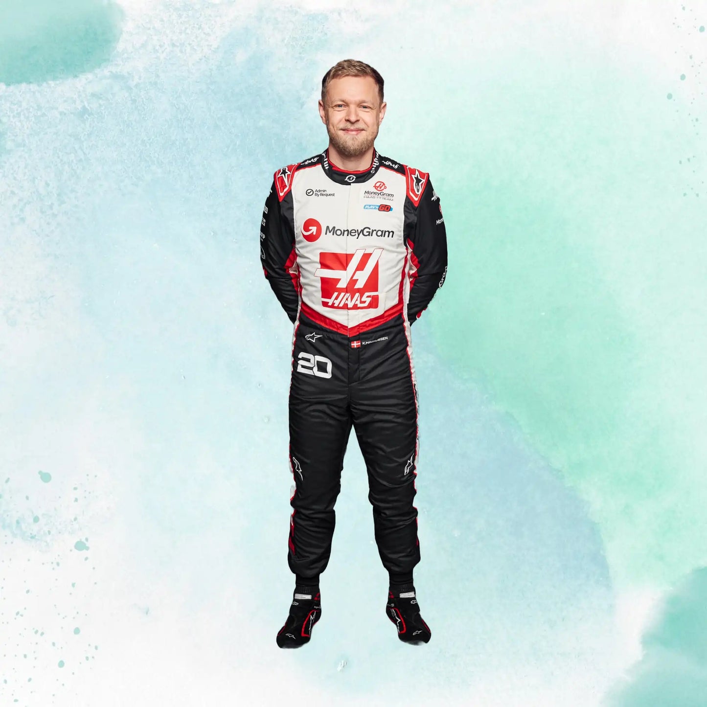 New 2024 Kevin Magnussen Haas F1 Team Replica Racing Suit
