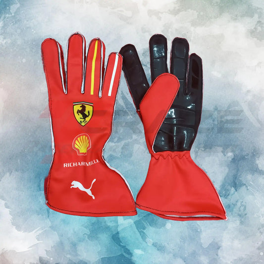 2024 Charles Leclerc F1 Team Gloves / Ferrari F1 Replica Race Gloves