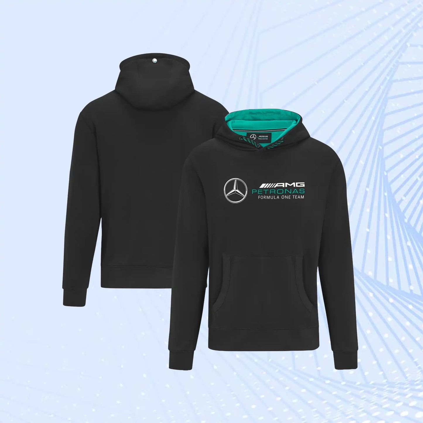 Mercedes AMG Petronas Formula One Logo Hooded Sweat - Black - Unisex