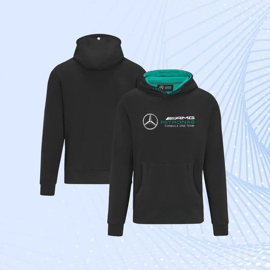 Mercedes AMG Petronas Formula One Logo Hooded Sweat - Black - Unisex