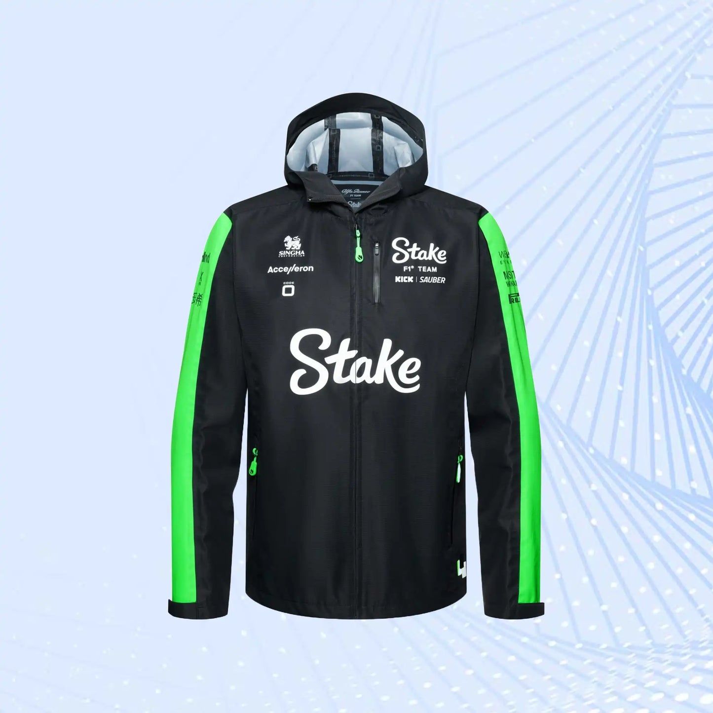 New 2024 Stake F1 Team Kick Sauber Rain Jacket