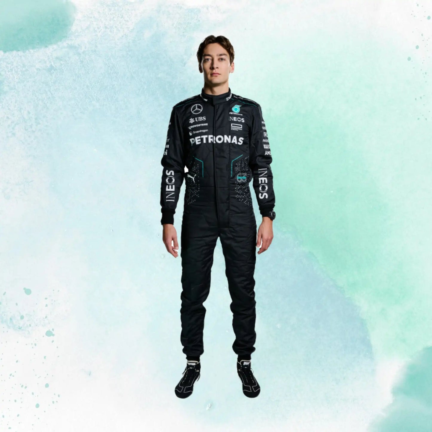 2024 New George Russell Mercedes AMG F1 Replica Racing Suit