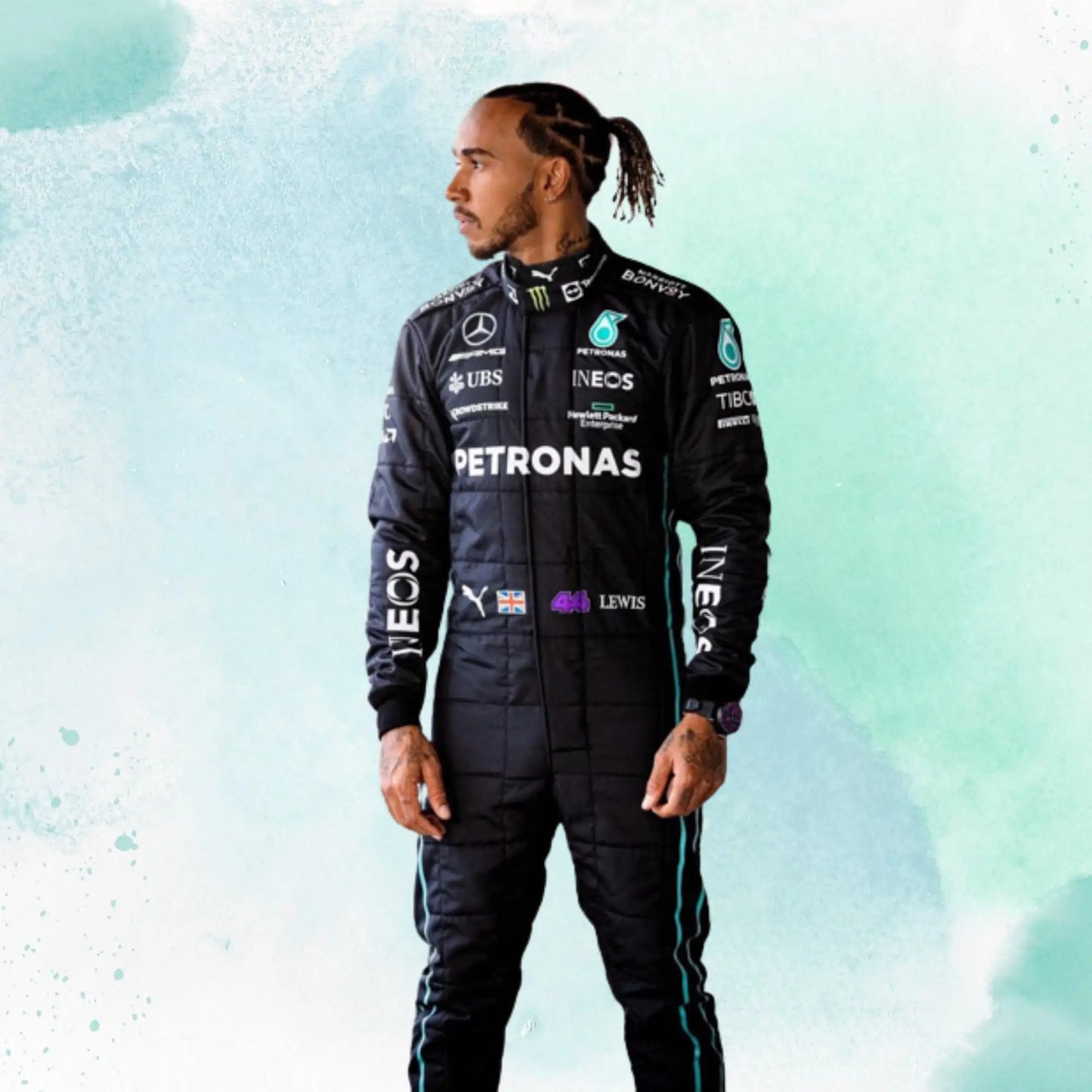 2022 Lewis Hamilton Replica Mercedes-AMG Petronas F1 Team Replica Race Suit