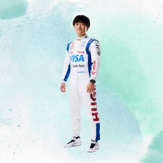 New 2024 F1 Yuki Tsunoda Formula One Team Visa Cash App RB Replica Racing Suit