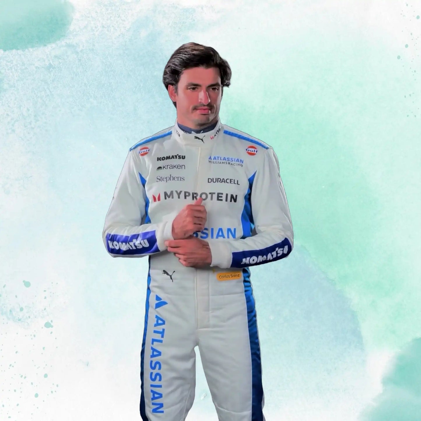 New 2025 Carlos Sainz F1 Team Williams Racing Replica Racing Suit