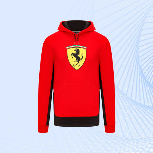 Scuderia Ferrari Puma Shield Hooded Sweat - Red