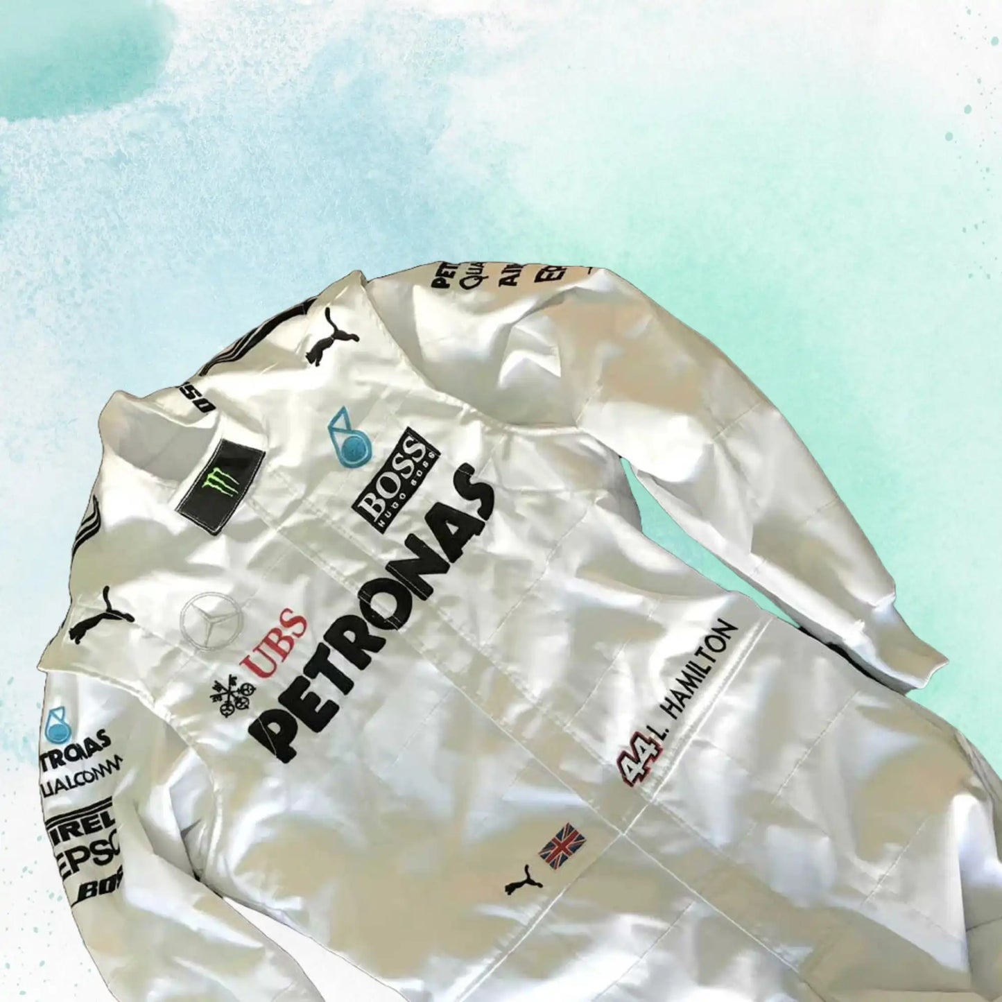 Lewis Hamilton 2017 Mercedes AMG Petronas Replica Embroidered Replica Race Suit