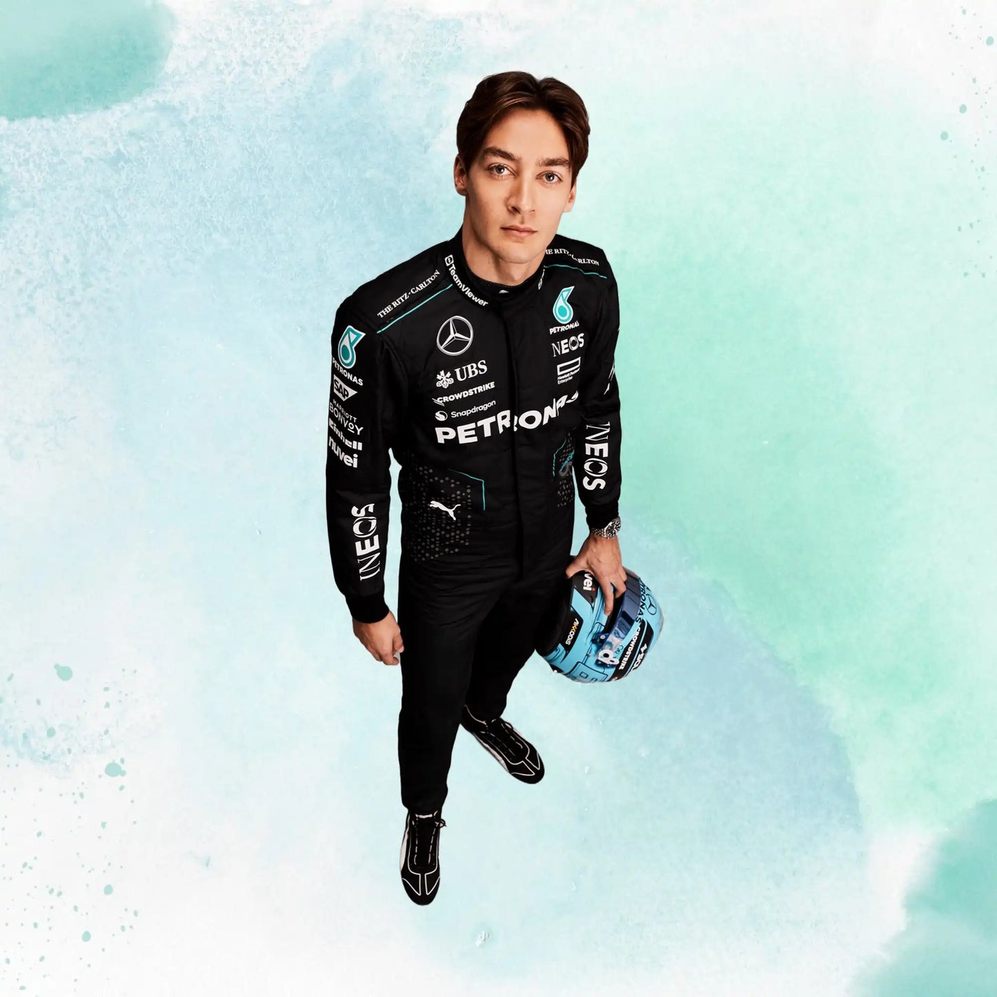 2024 New George Russell Mercedes AMG F1 Replica Racing Suit