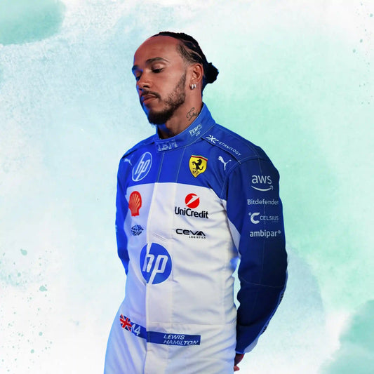 New 2025 Lewis Hamilton Miami Grand Prix Scuderia Ferrari HP F1 Team Replica Racing Suit