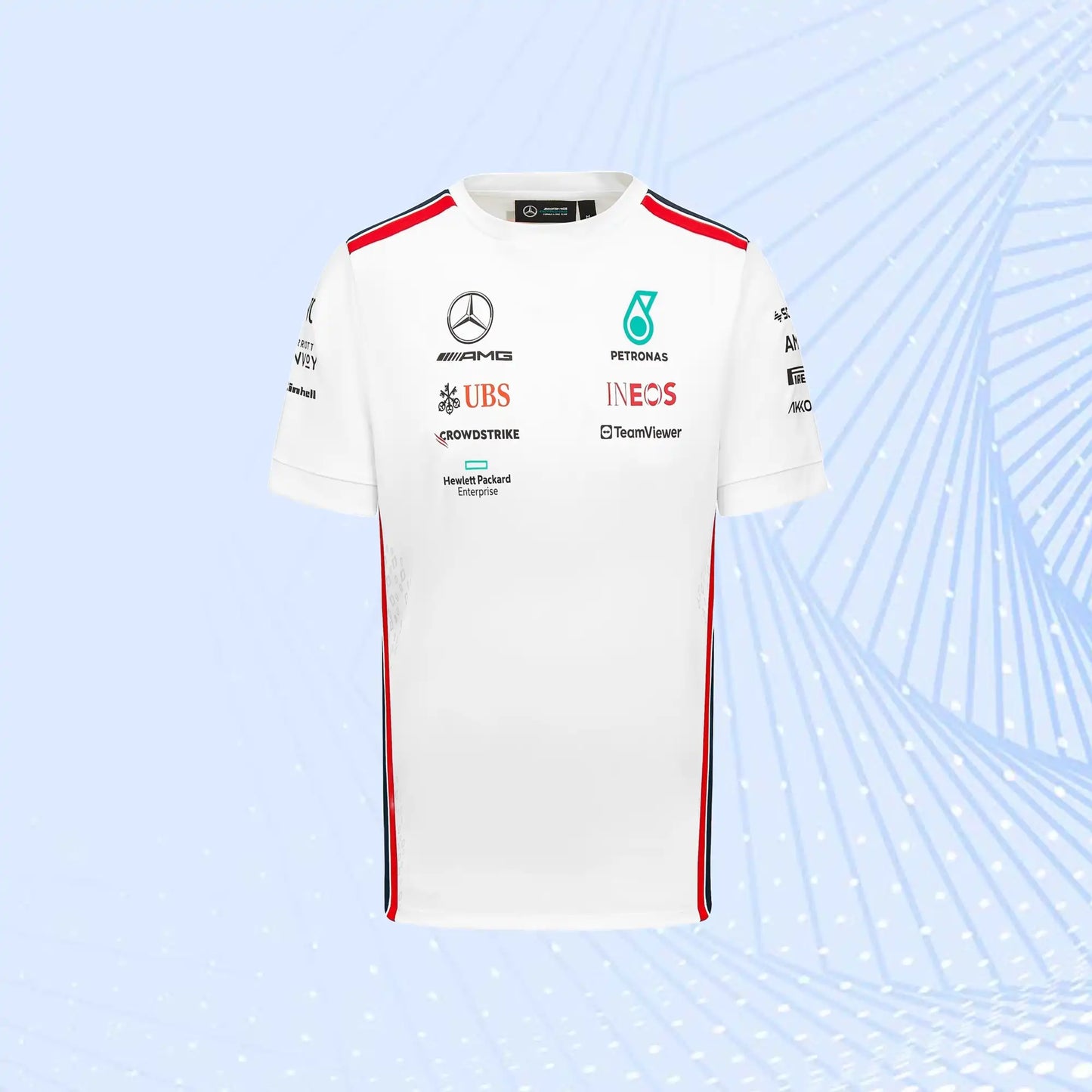 New 2023 Mercedes AMG Petronas F1 Team Driver T-Shirt - White