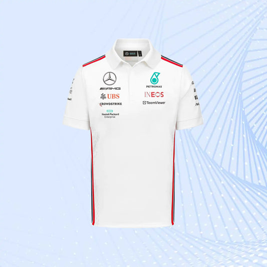 New 2023 Mercedes AMG Petronas F1 Team Polo - White