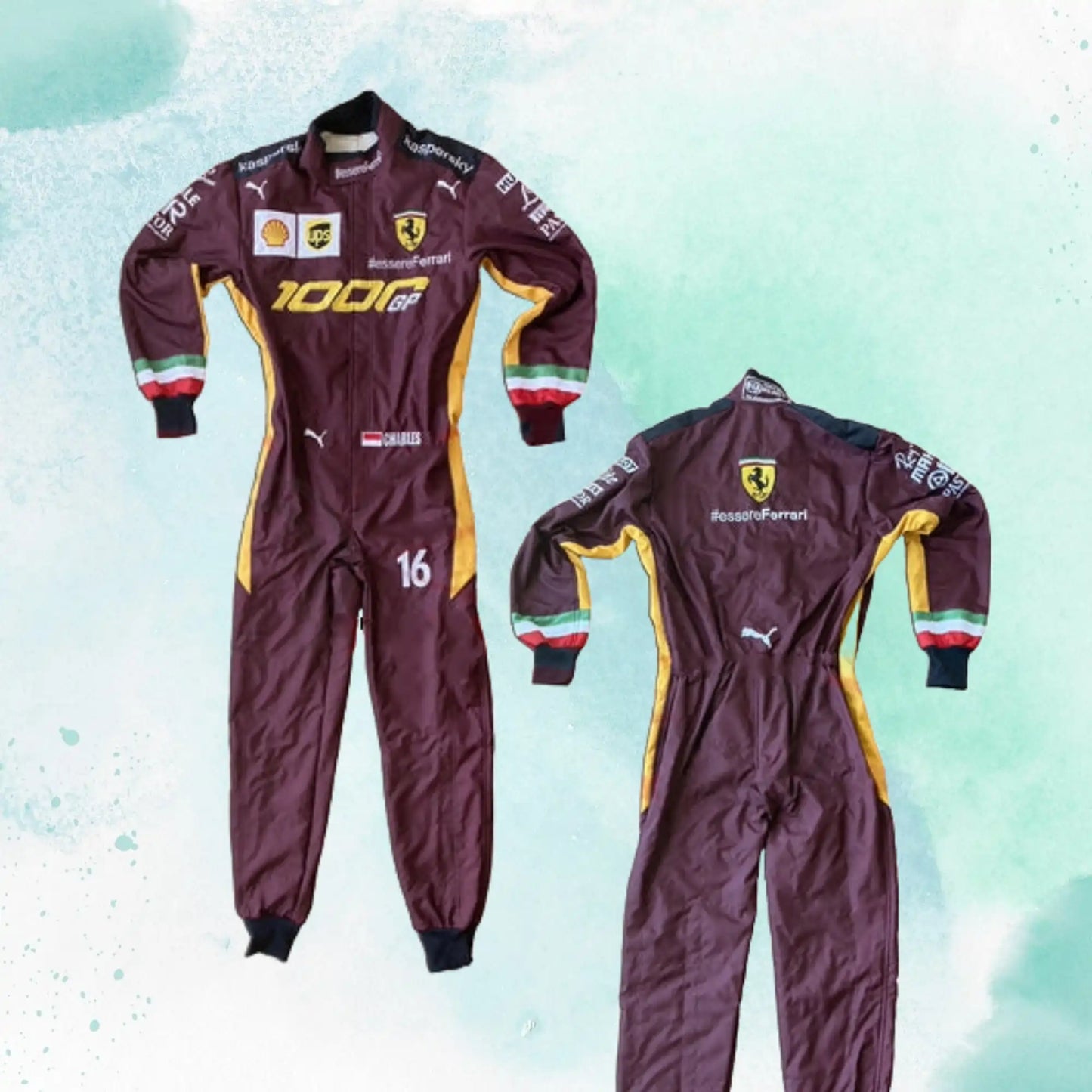 Charles Leclerc 2020 F1 Ferrari 1000 GP Replica Embroidery Replica Race Suit