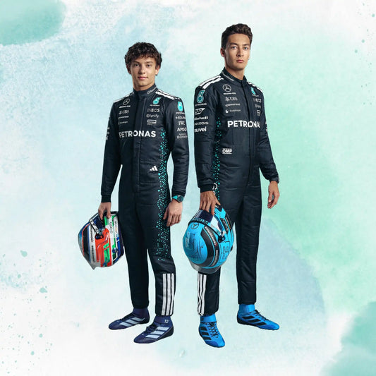 New 2025 George Russell & Andrea Kimi Antonelli Mercedes AMG F1 Replica Racing Suit