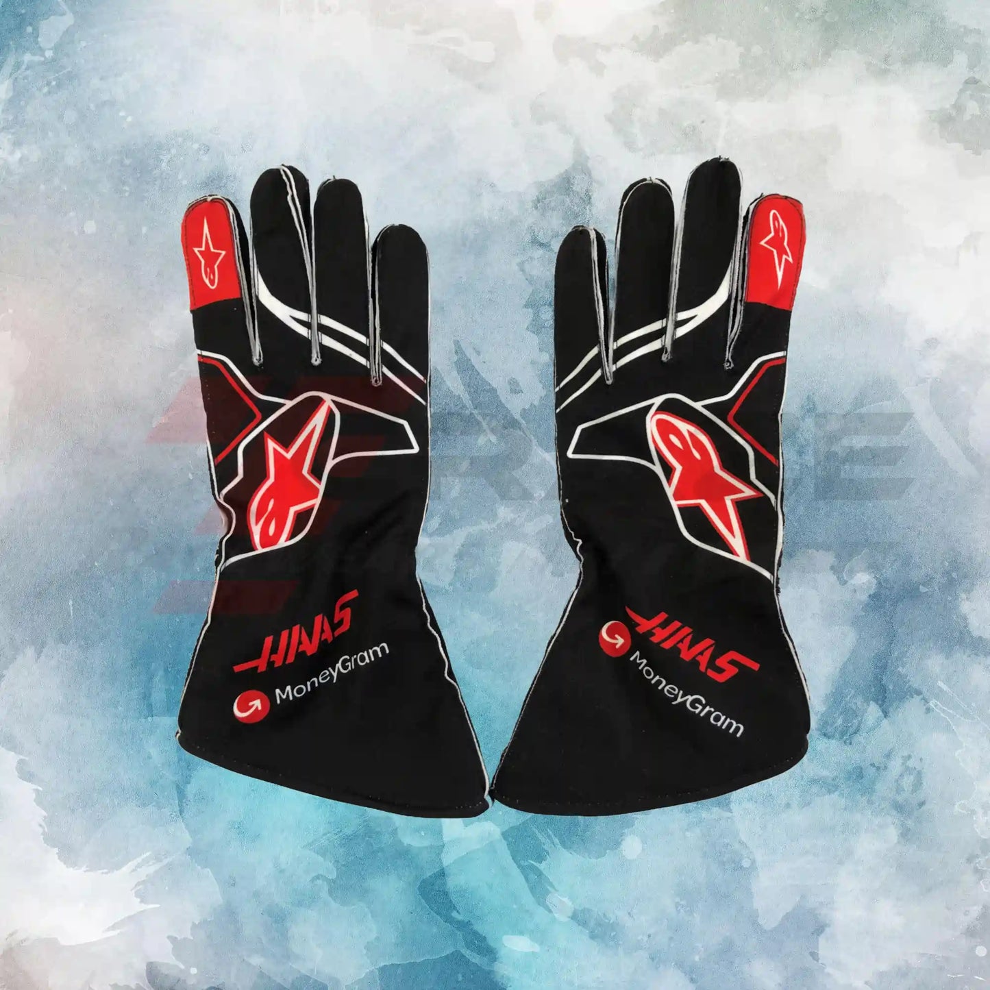 2025 Haas F1 Team Gloves / New MoneyGram Haas F1 Team Replica Race Gloves