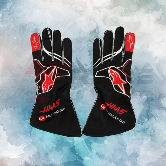 2025 Haas F1 Team Gloves / New MoneyGram Haas F1 Team Replica Race Gloves