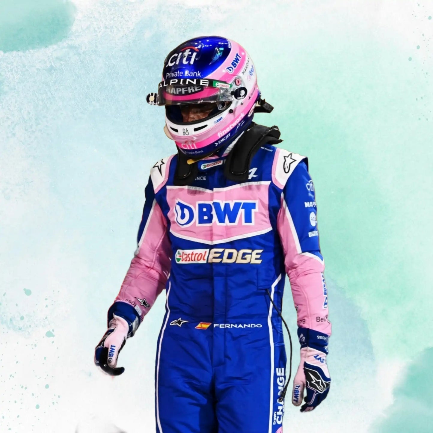 Fernando Alonso 2022 BWT Replica Racing Suit F1 Team Alpine