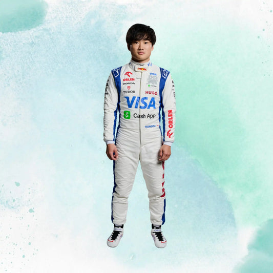 New 2024 F1 Yuki Tsunoda Formula One Team Visa Cash App RB Replica Racing Suit