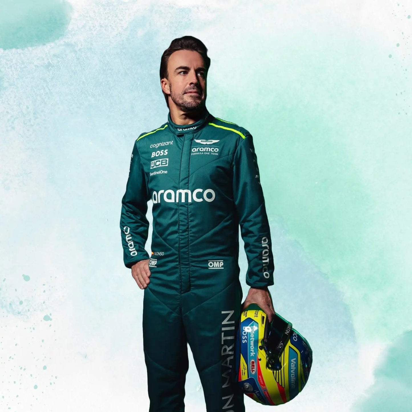 New 2024 Fernando Alonso Aston Martin F1 Team Replica Racing Suit