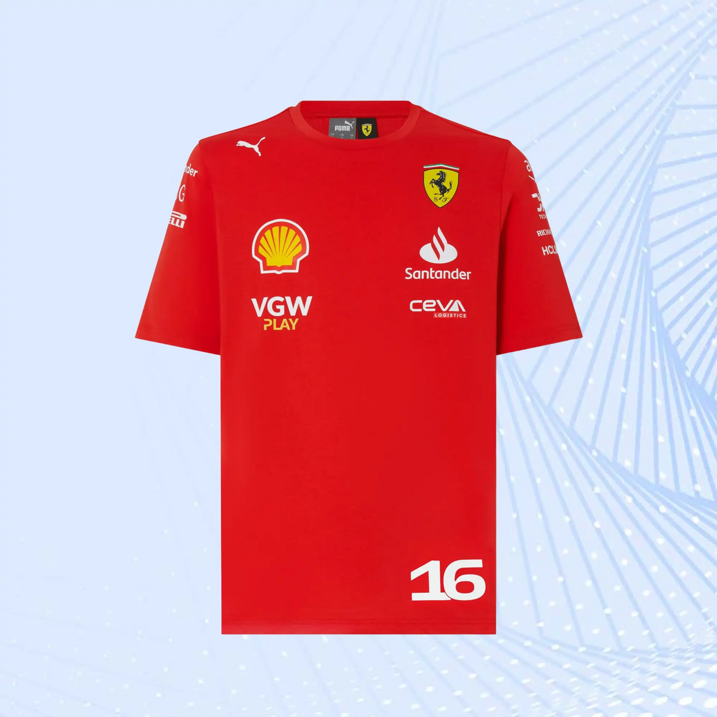 2024 Charles Leclerc Scuderia Ferrari Team Replica T-shirt