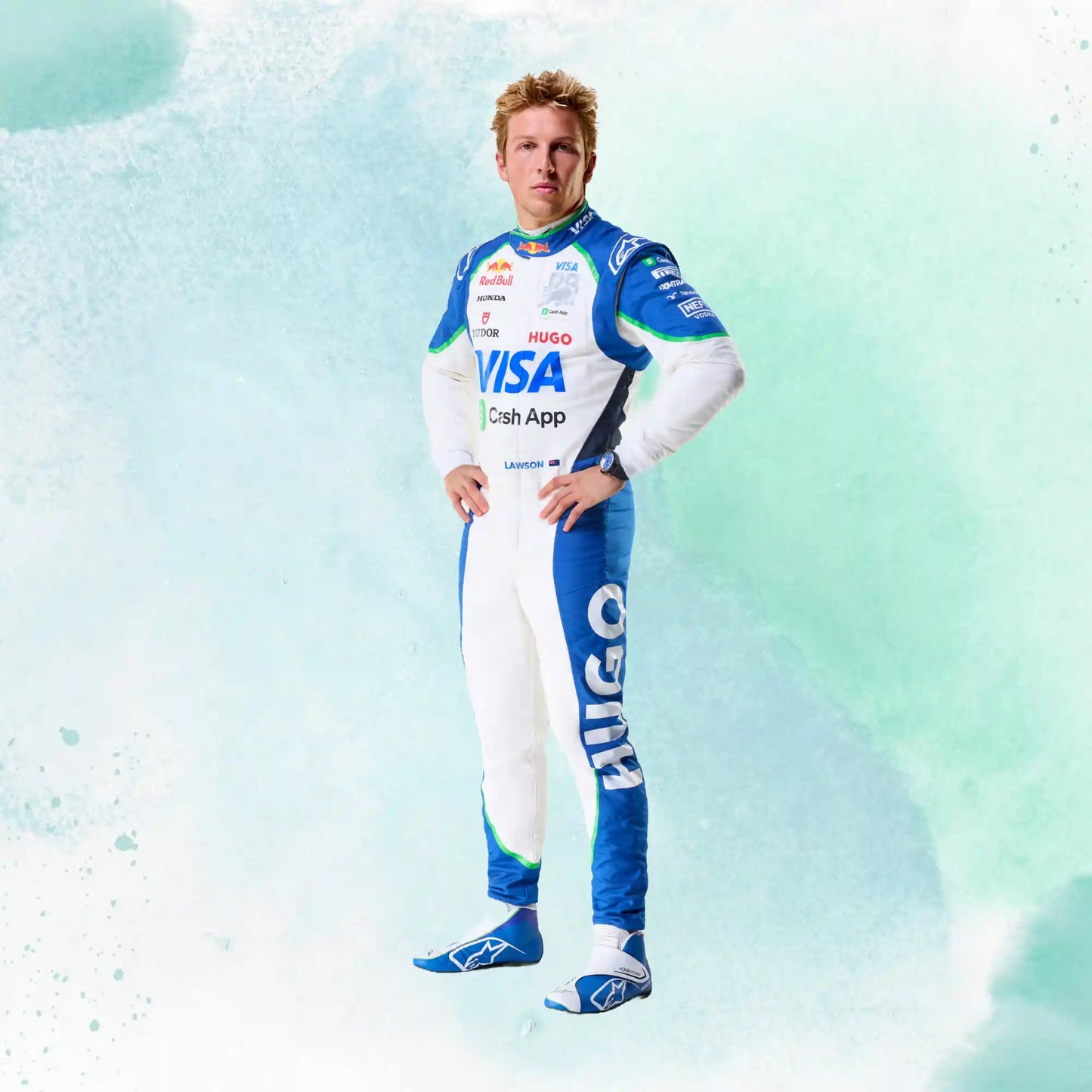 2025 New Liam Lawson Visa Cash App RB Formula One Team Replica Racing Suit