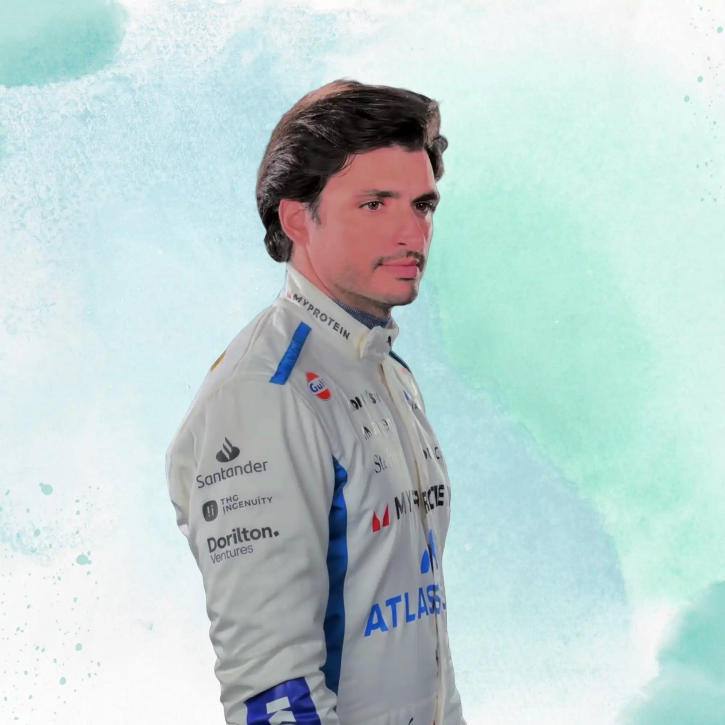 New 2025 Carlos Sainz F1 Team Williams Racing Replica Racing Suit