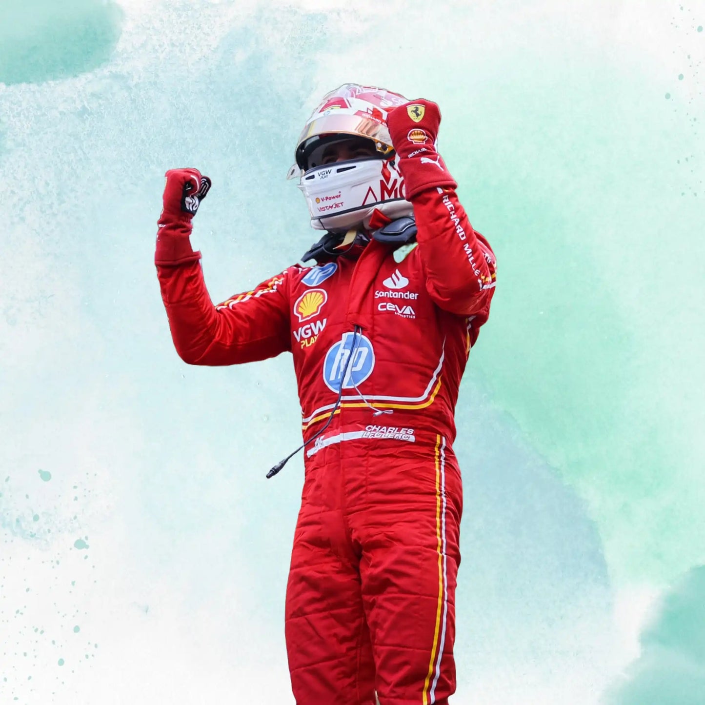 2024 Scuderia Ferrari HP Monaco GP F1 Team Replica Racing Suit