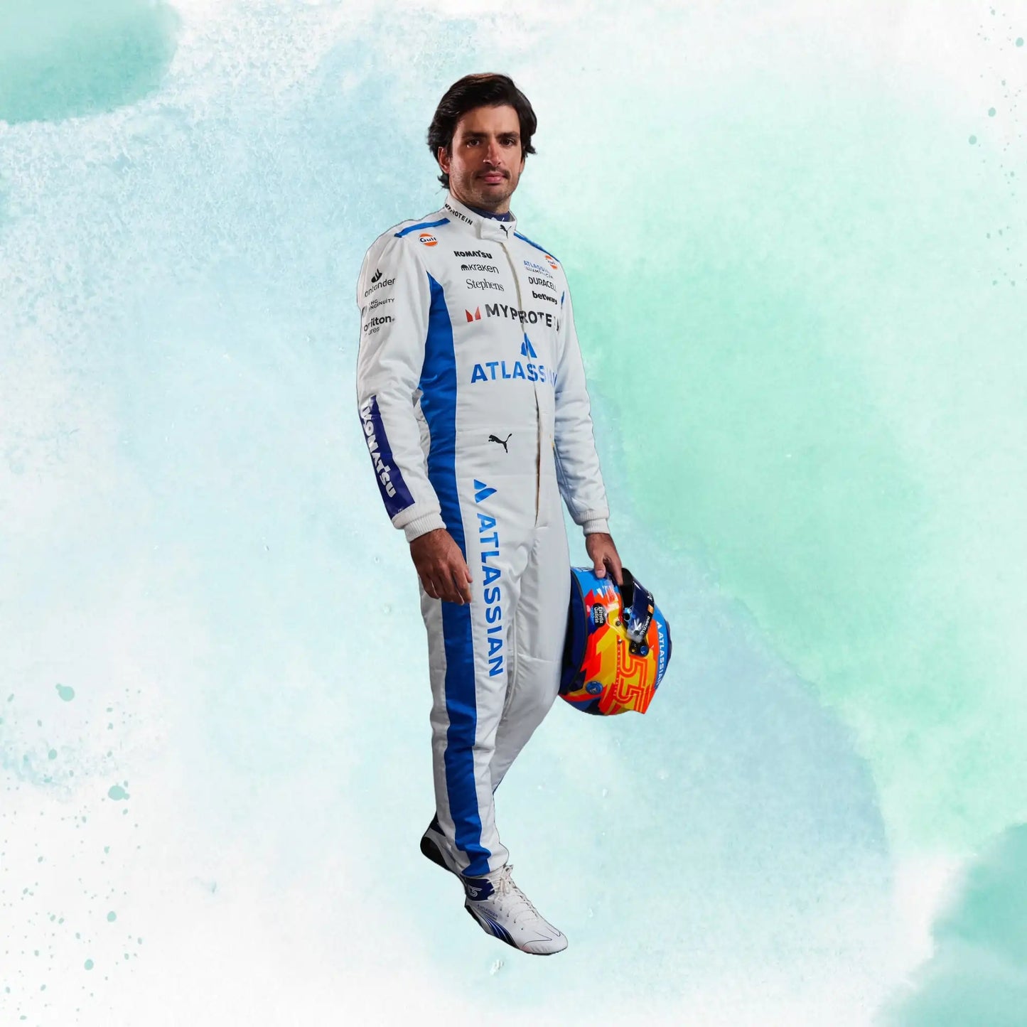 New 2025 Carlos Sainz F1 Team Williams Racing Replica Racing Suit