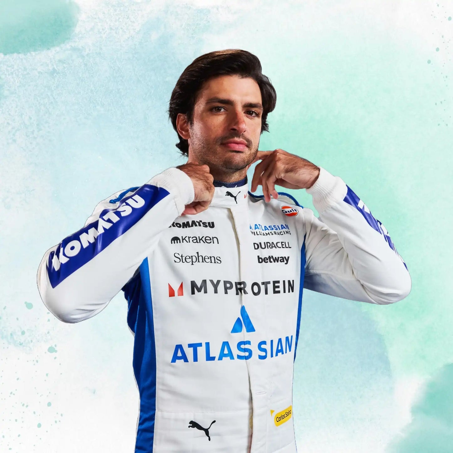 New 2025 Carlos Sainz F1 Team Williams Racing Replica Racing Suit