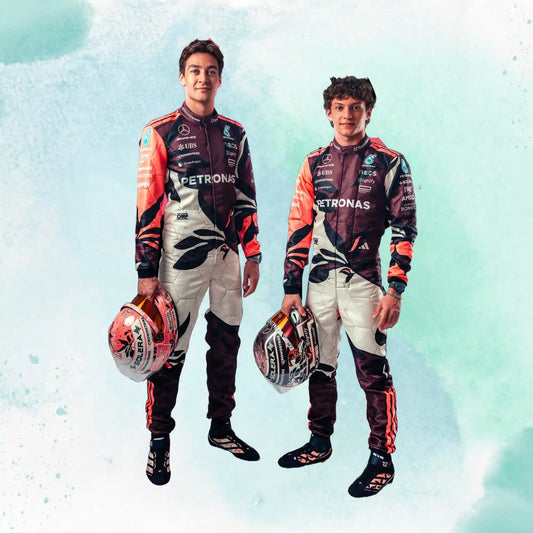 New 2025 George Russell & Andrea Kimi Antonelli Miami GP Mercedes AMG F1 Replica Racing Suit