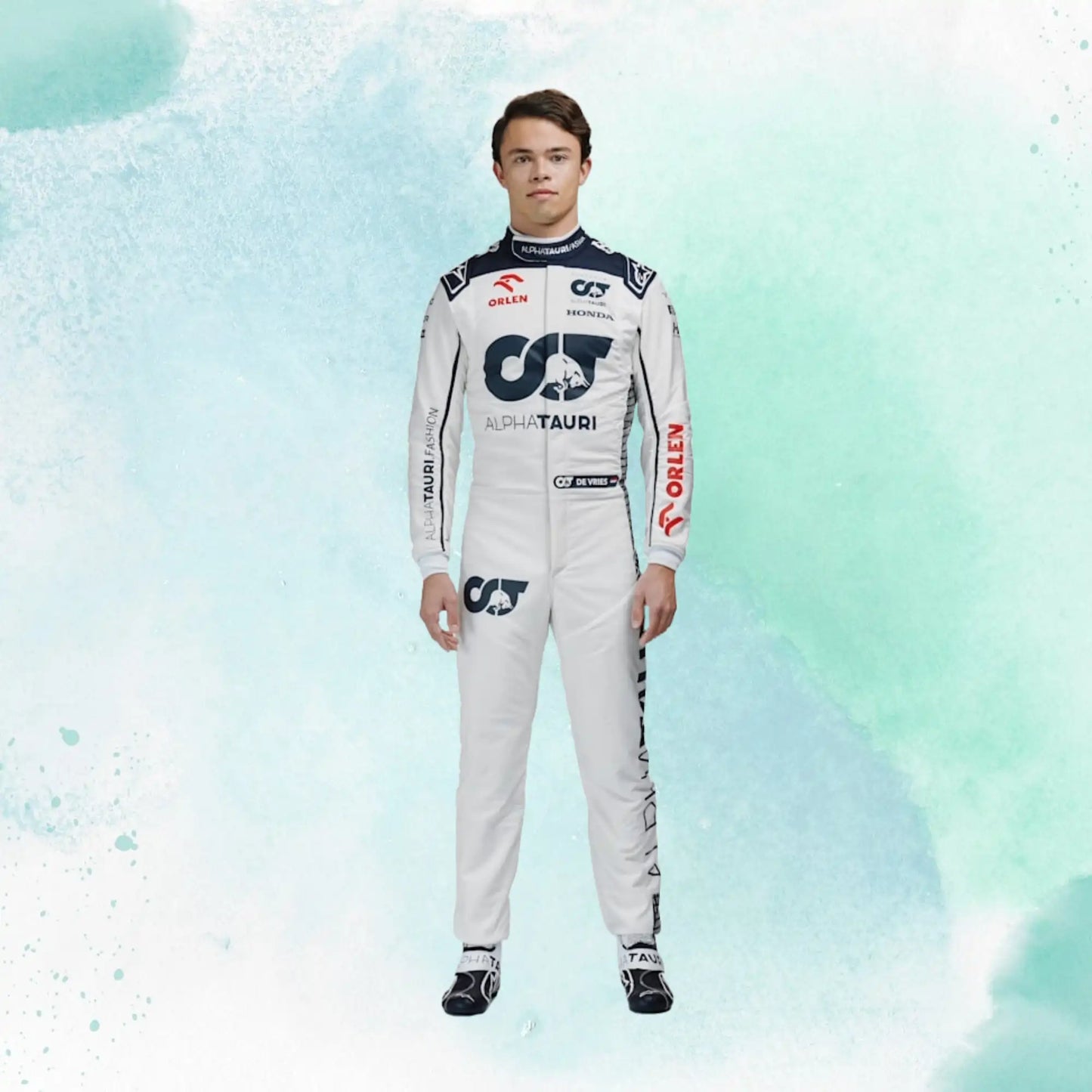 New Nyck De Vries 2023 Replica Race Suit F1 Team Alphatauri