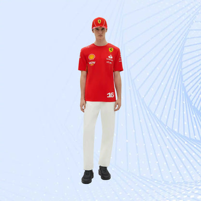 2024 Charles Leclerc Scuderia Ferrari Team Replica T-shirt