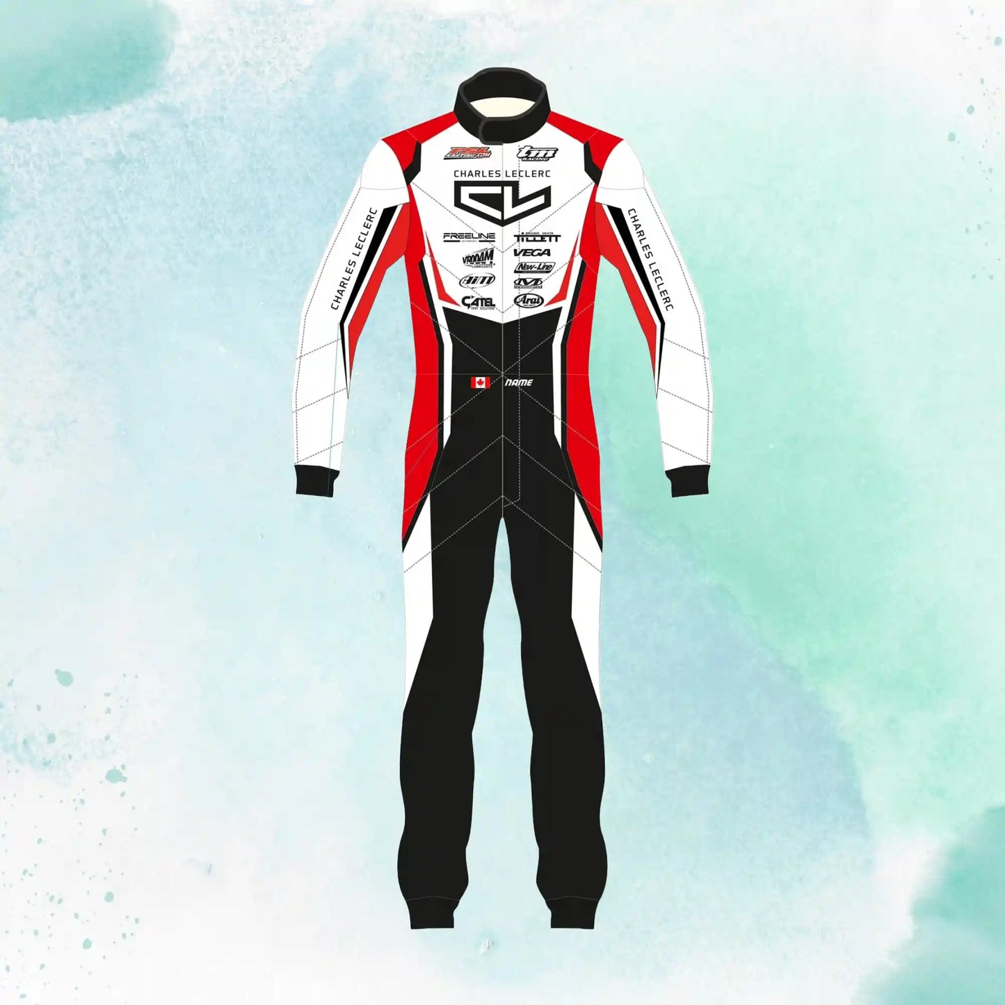 Charles Leclerc 2021 Overall Go Kart Racing Sublimation Printed Suit