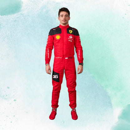 New 2023 Charles Leclerc Formula 1 Team Ferrar Replica Racing Suit