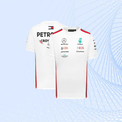 New 2023 Mercedes AMG Petronas F1 Team Driver T-Shirt - White
