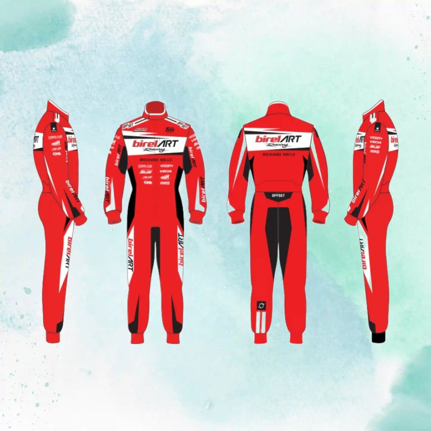 New 2023 Birel ART Go Kart Overall Racing Suit Sublimation Printed