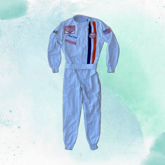 Michael Delaney Steve McQueen Le Mans 1971 Embroidery / Patch Replica Race Suit