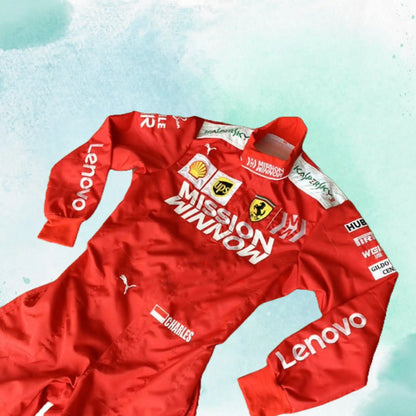 Charles Leclerc 2019 F1 Team Ferrari Mission Winnow Embroidery Replica Race Suit