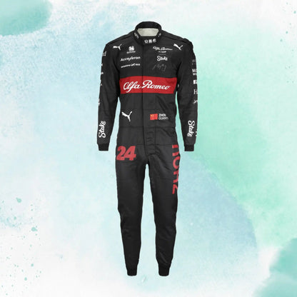 New 2023 Zhou Guanyu F1 Team Replica Racing Suit Alfa Romeo