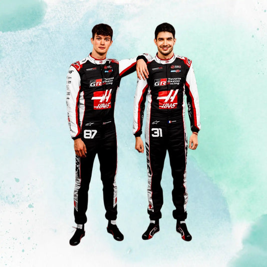 New 2026 Esteban Ocon & Oliver Bearman MoneyGram Haas F1 Team Replica Racing Suit