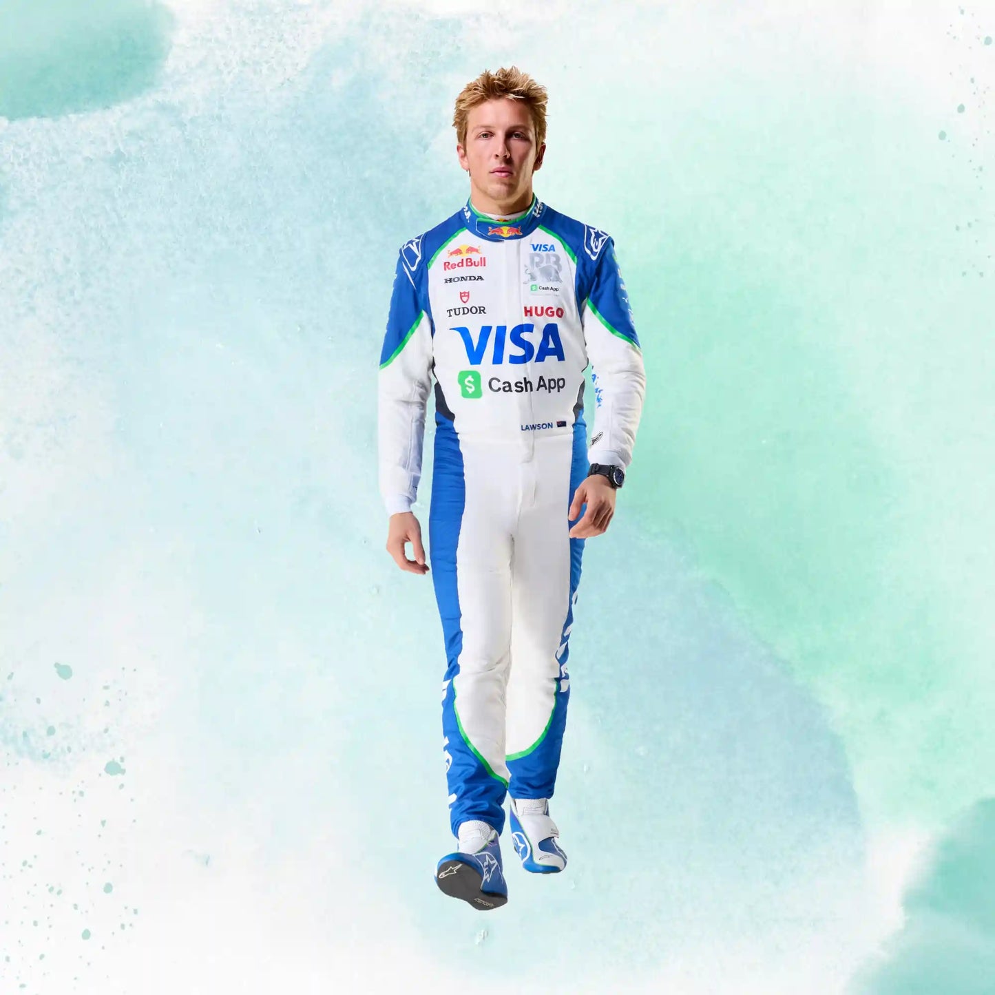 2025 New Liam Lawson Visa Cash App RB Formula One Team Replica Racing Suit
