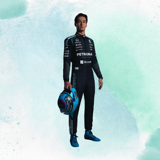 New 2026 George Russell Formula One Mercedes AMG F1 Team Replica Racing Suit