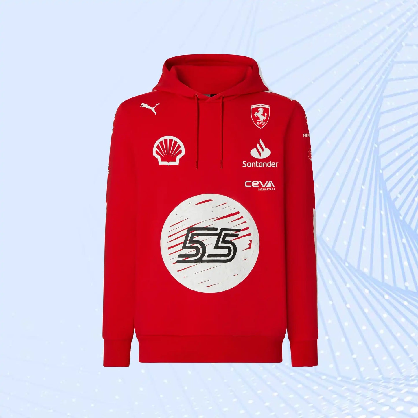 Carlos Sainz 2023 Las Vegas GP Special Edition Puma for Scuderia Ferrari Hooded Sweatshirt - Joshua Vides