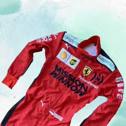 Charles Leclerc 2020 F1 Ferrari Mission Winnow Replica Embroidery Replica Race Suit