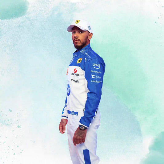 New 2025 Lewis Hamilton Miami Grand Prix Scuderia Ferrari HP F1 Team Replica Racing Suit