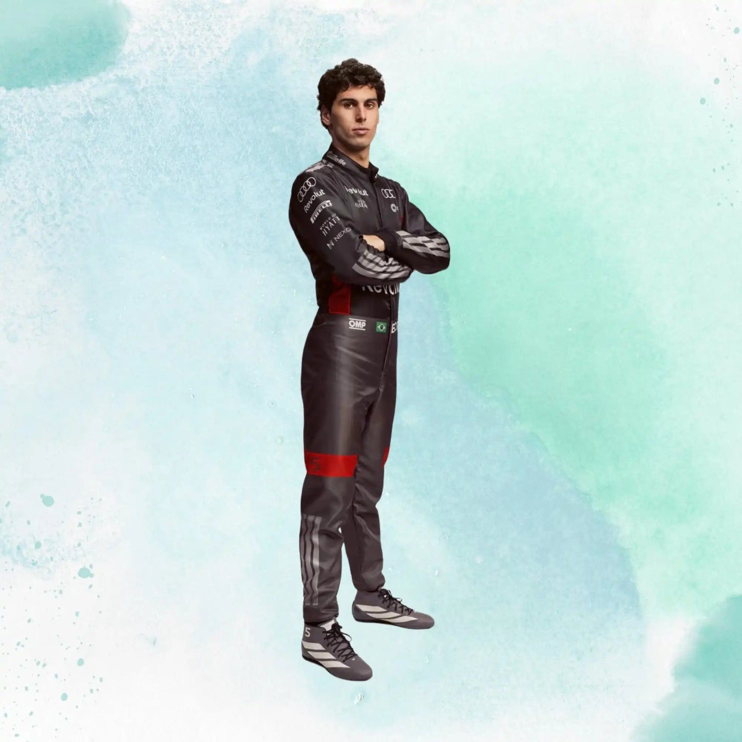 New 2026 Gabriel Bortoleto Formula One Audi Revolut F1 Team Replica Racing Suit