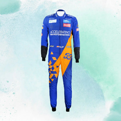 2019 Carlos Sainz Jr Mclaren Team Formula 1 Replica Racing Suit