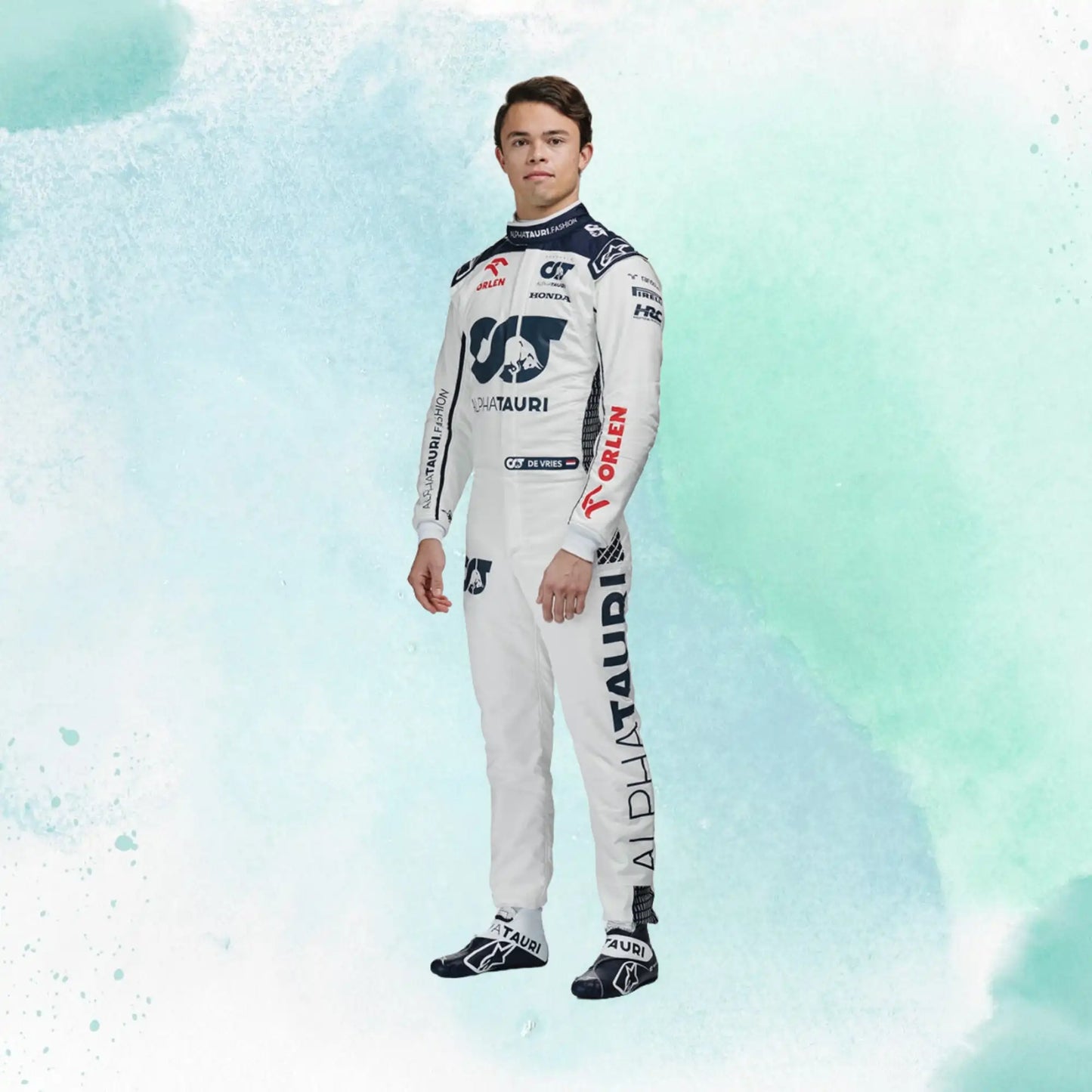 New Nyck De Vries 2023 Replica Race Suit F1 Team Alphatauri